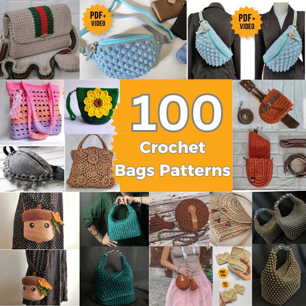 +100 Complete Crochet Kit for  Crochet Bag